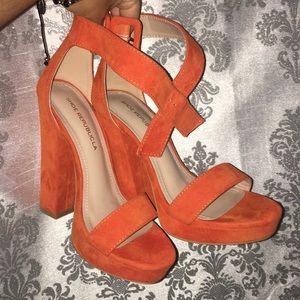 Shoe Republicla Orange Suede Heels 🧡